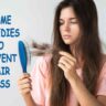 Young woman is very upset because of hair loss