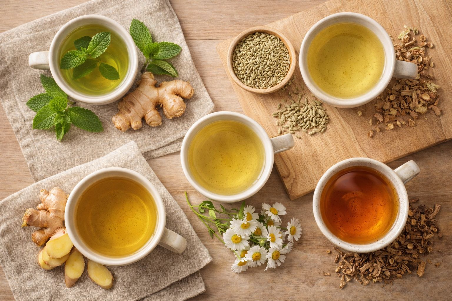 Herbal tea for digestion and bloating relief