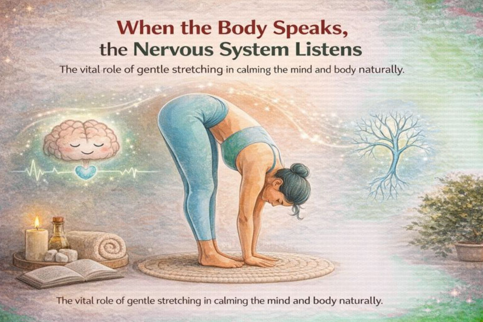 Nervous system calming through gentle stretching that reduces stress and supports mind-body wellness